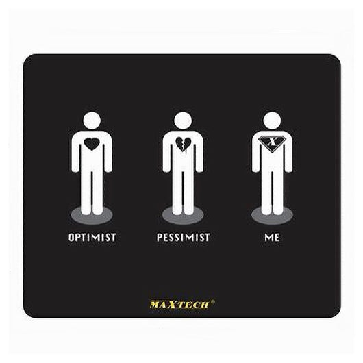 Tappetino Mouse Pad Tappeto Poggiapolso Gaming Pessimista Ottimista Pc Maxtech G-mpad12         