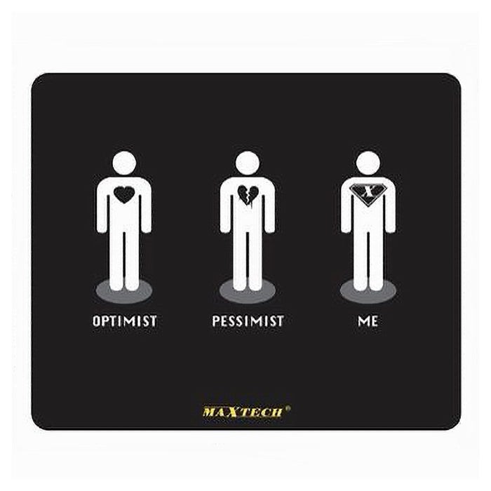 Tappetino Mouse Pad Tappeto Poggiapolso Gaming Pessimista Ottimista Pc Maxtech G-mpad12         