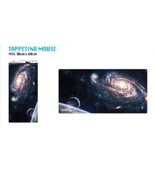 Tappetino Pc Per Mouse Poggiapolso Game Pad Galassia Universo Maxtech G-mpad19         