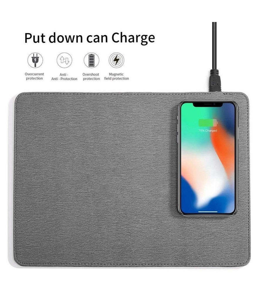 Tappetino Per Mouse 2in1 Con Caricatore Ricarica Wireless 10w Incorporata Q-t138         