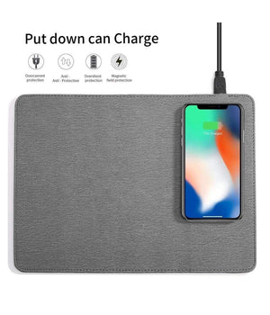 Tappetino Per Mouse 2in1 Con Caricatore Ricarica Wireless 10w Incorporata Q-t138         