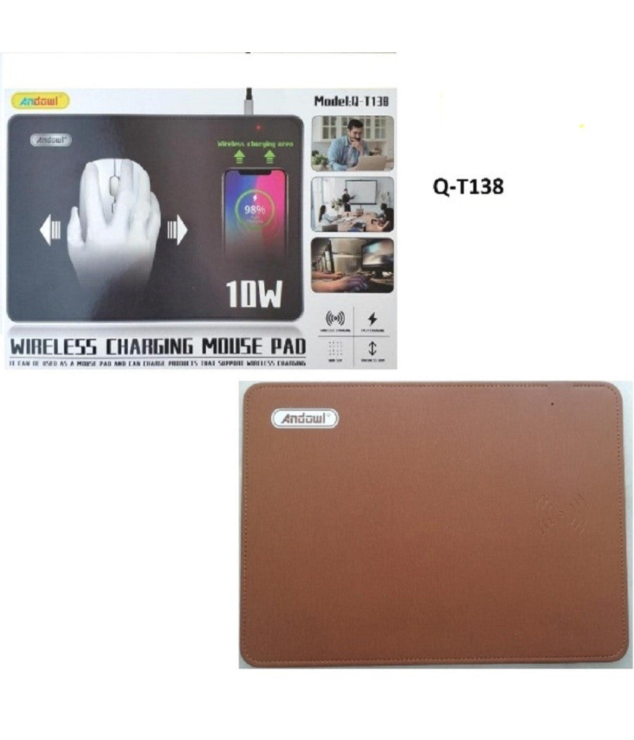 Tappetino Per Mouse 2in1 Con Caricatore Ricarica Wireless 10w Incorporata Q-t138         