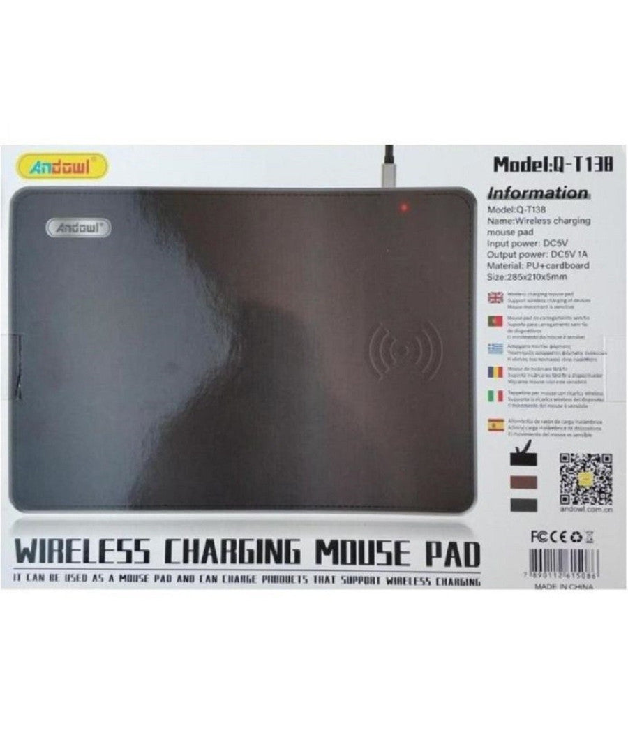 Tappetino Per Mouse 2in1 Con Caricatore Ricarica Wireless 10w Incorporata Q-t138         