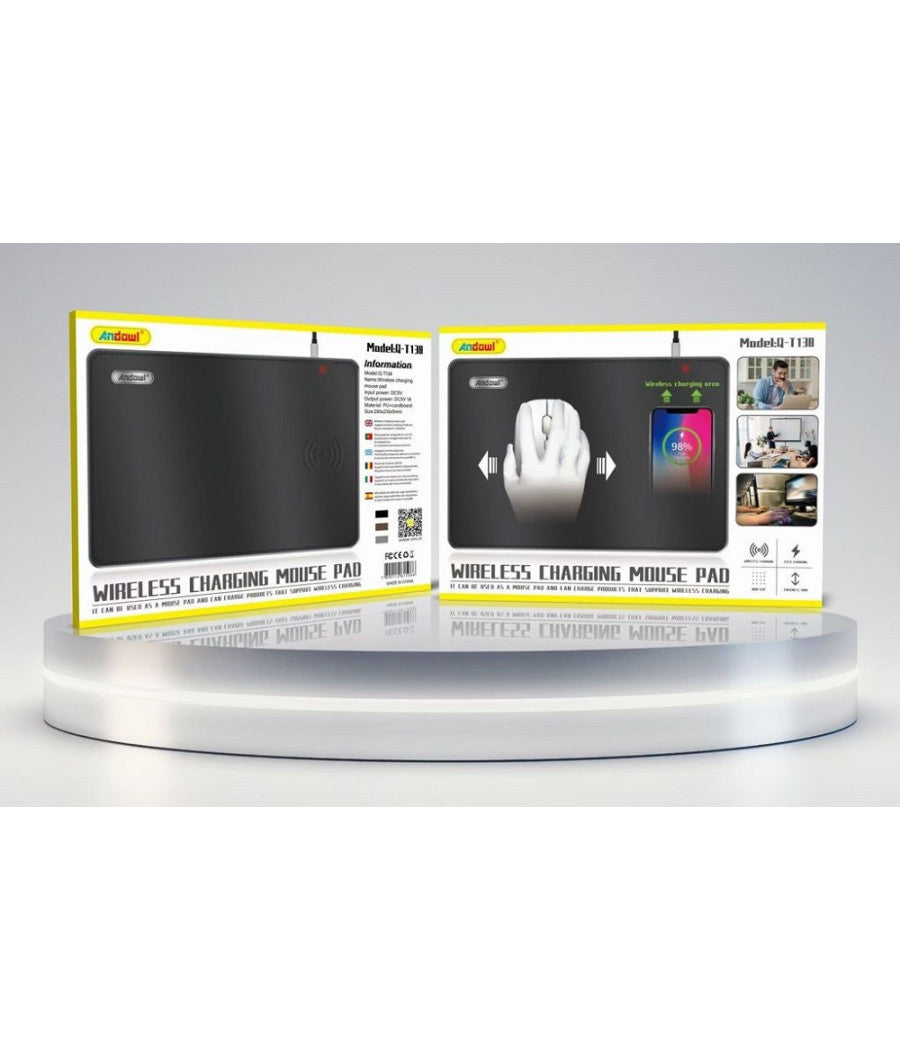 Tappetino Per Mouse 2in1 Con Caricatore Ricarica Wireless 10w Incorporata Q-t138         