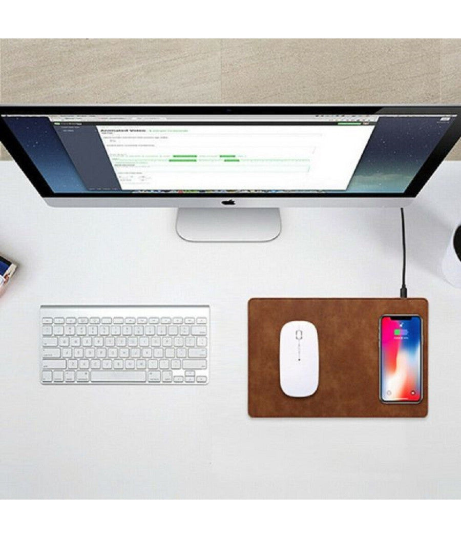 Tappetino Per Mouse 2in1 Con Caricatore Ricarica Wireless 10w Incorporata Q-t138         