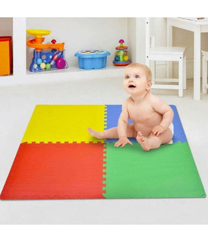 Tappetino Tappeto Puzzle Maxi Colorati Gioco Bambino Set 4pz 60x60cm Gomma Eva         
