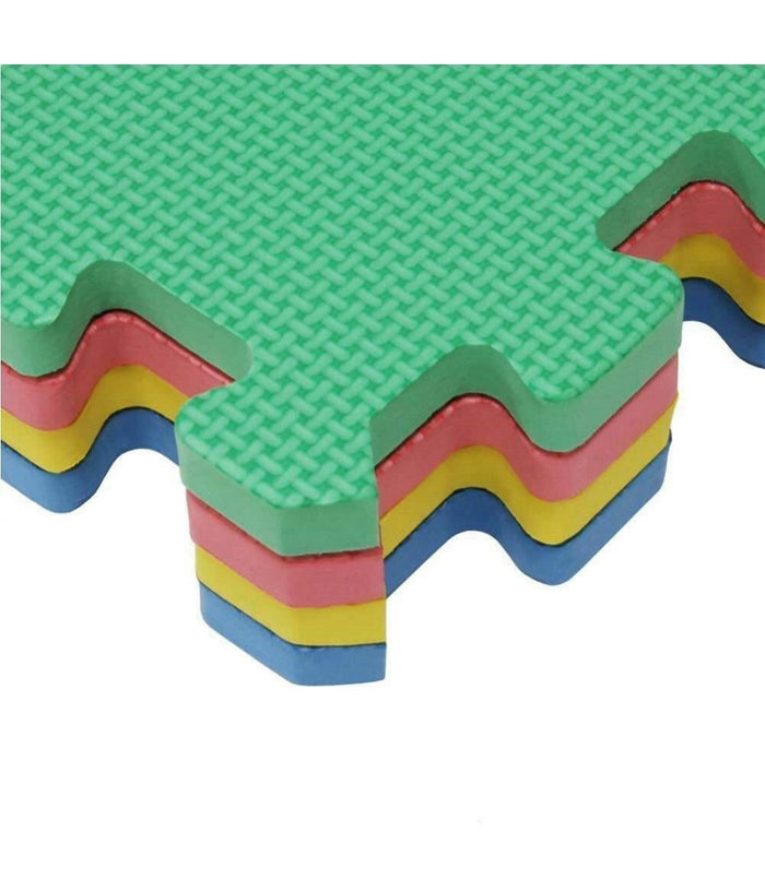 Tappetino Tappeto Puzzle Maxi Colorati Gioco Bambino Set 4pz 60x60cm Gomma Eva         