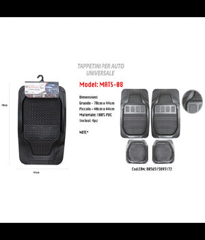 Tappetino Universale Auto 100% Pvc Anteriore Posteriore Tappetini 4pz Maxtech Mats-08         