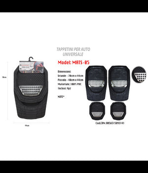 Tappetino Universale Da Auto Pvc Stampa Turbo Tappetini 4 Pezzi Maxtech Mats-05         