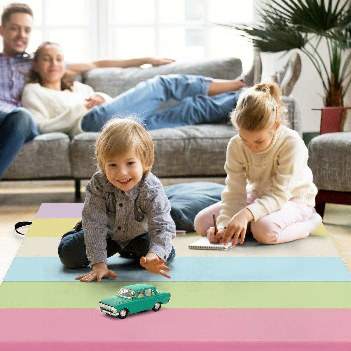 Tappetino da ginnastica trifoglio per stretching muscolare-Tappetino da allenamento portatile e leggero in pelle PU Colorato 1