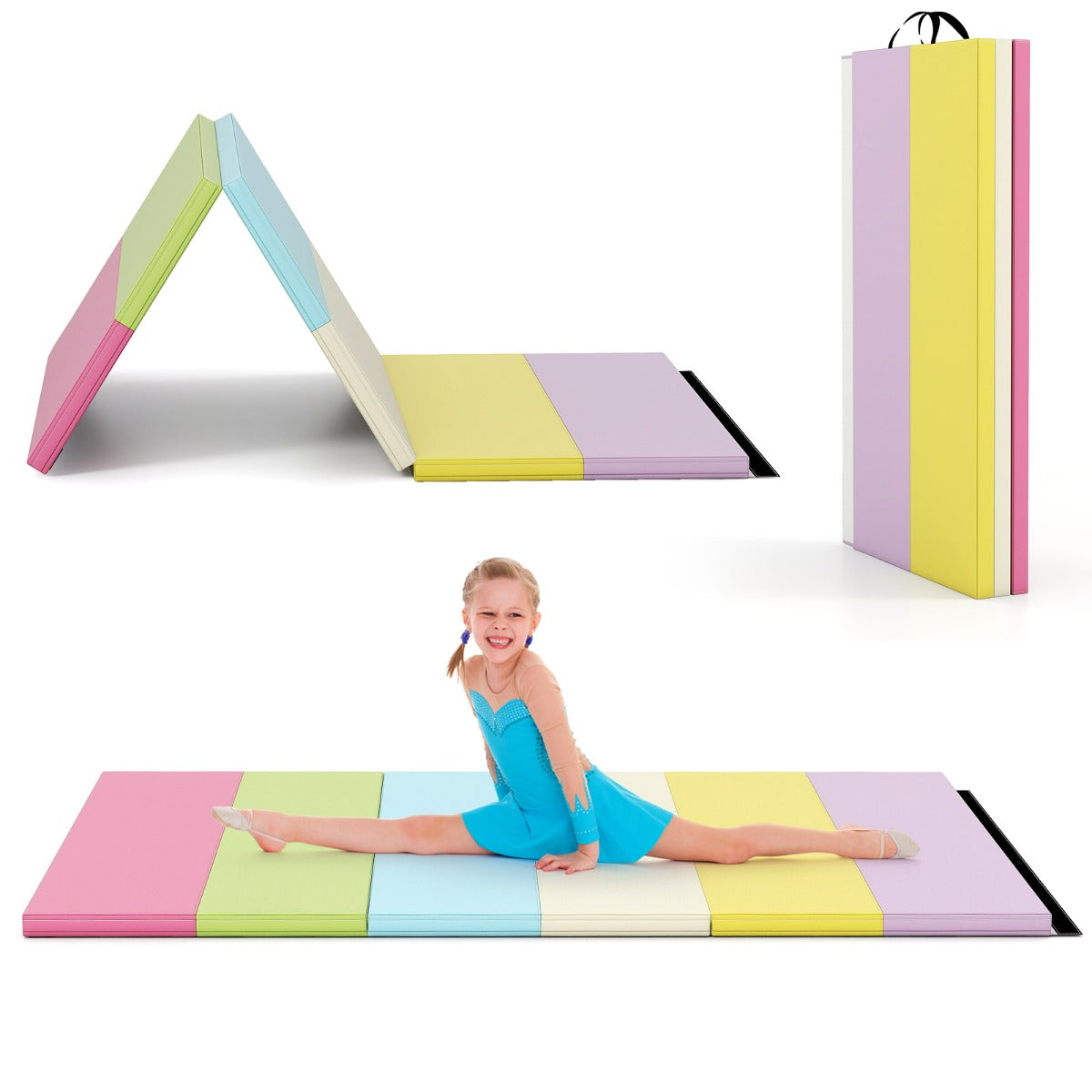 Tappetino da ginnastica trifoglio per stretching muscolare-Tappetino da allenamento portatile e leggero in pelle PU Colorato 1