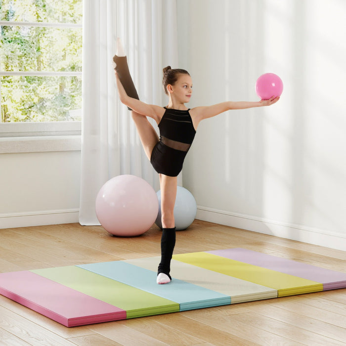 Tappetino da ginnastica trifoglio per stretching muscolare-Tappetino da allenamento portatile e leggero in pelle PU Colorato 1