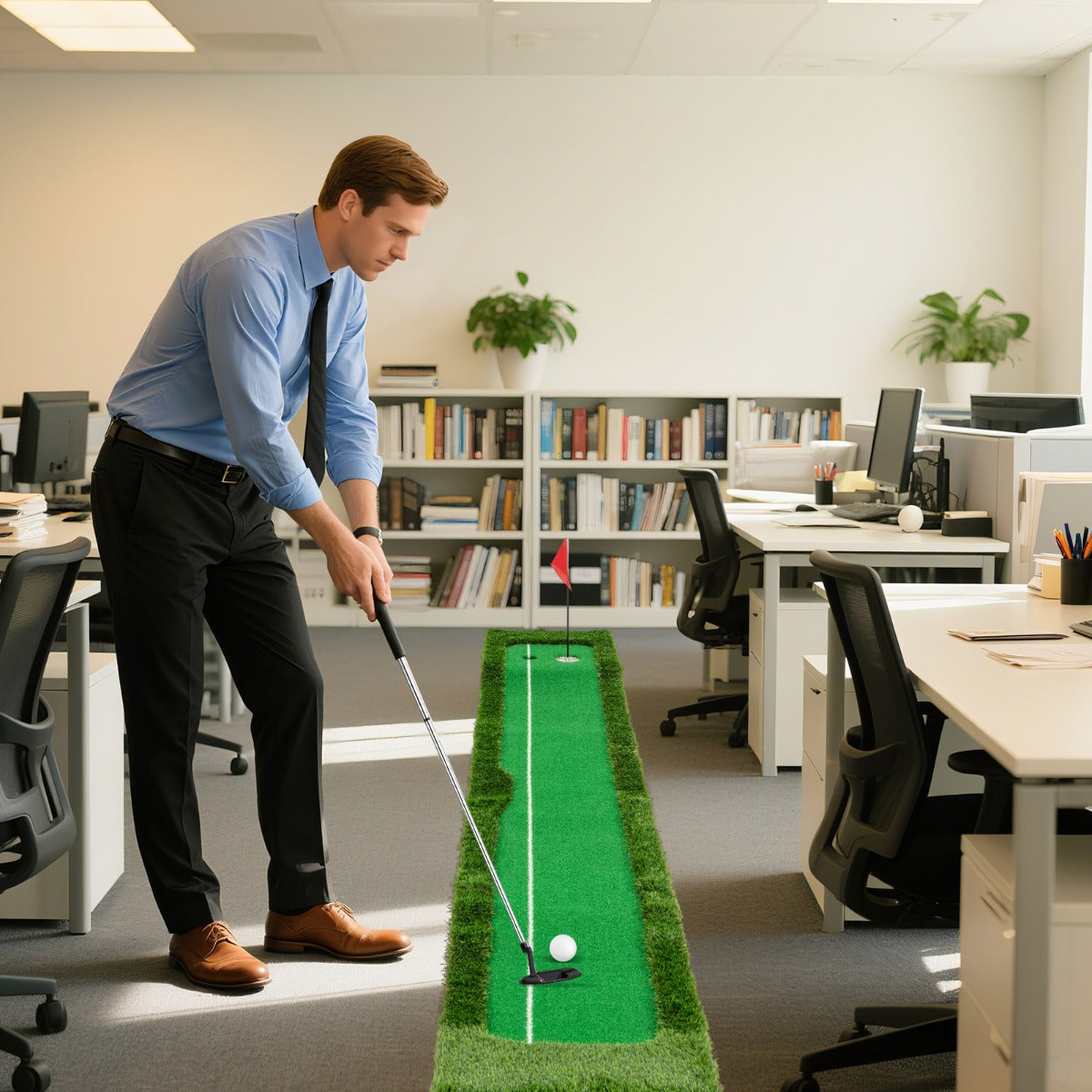 Tappetino da golf per interno ed esterno, Tappeto di pratica da golf con erba sintetica Verde-Golf