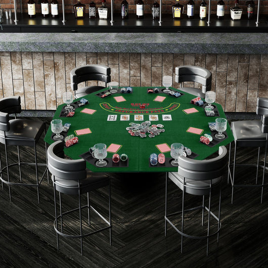 Tappetino da poker pieghevole 120 CM-Tavolo da poker portatile per 8 giocatori con borsa da trasporto Verde