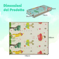 Tappetino doppia faccia di neonati e bambini in schiuma XPE impermeabile, Tappetino pieghevole per bambini 178 ¡Á 148 cm-Tappetini da gioco