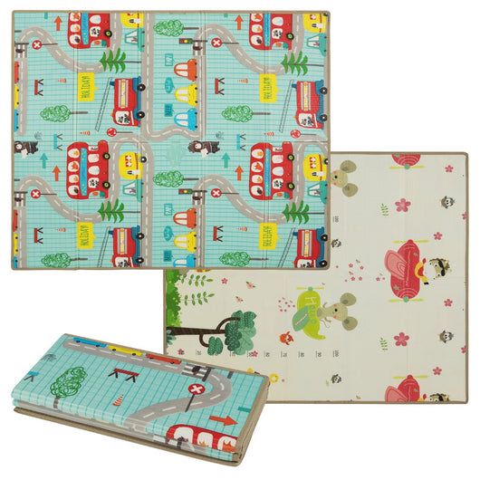 Tappetino doppia faccia di neonati e bambini in schiuma XPE impermeabile, Tappetino pieghevole per bambini 178 ¡Á 148 cm-Tappetini da gioco