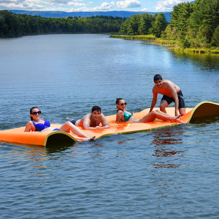 Tappetino galleggiante acquatico resistente a strappi, Tappetino galleggiante con dispositivo di ormeggio Arancione-Nuotare