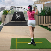 Tappetino golf con 2 punte da golf 2 astine di allineamento fori preforati, Tappetino in erba sintetica 152x92x2,7cm-Golf