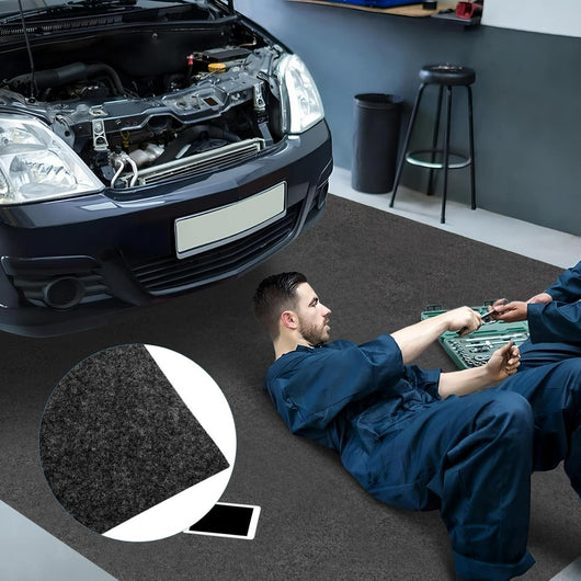 Tappetino per pavimento garage 600 x 220 CM, Tappeto per pavimento riutilizzabile e lavabile Grigio-Accessori per veicoli