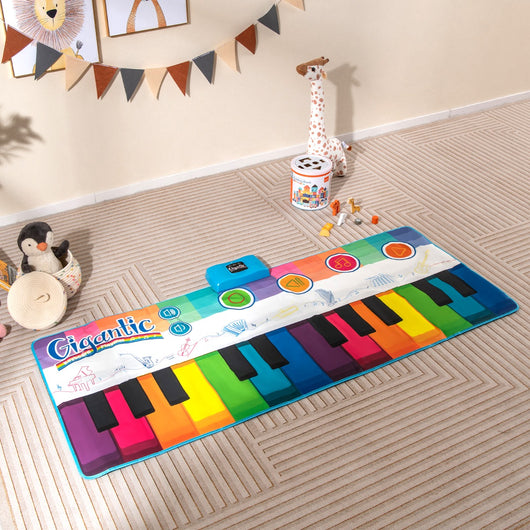 Tappeto musicale con 8 suoni di strumenti registrazione e riproduzione, Tappeto da ballo piano per bambini 3+ anni Colorato-Divertimenti musicali