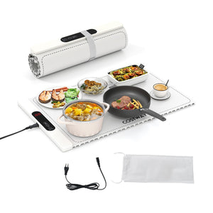 Tappetino riscaldante elettrico per alimenti tappetino in silicone arrotolabile-Tappetino riscaldante elettrico per alimenti per bambini Bianco