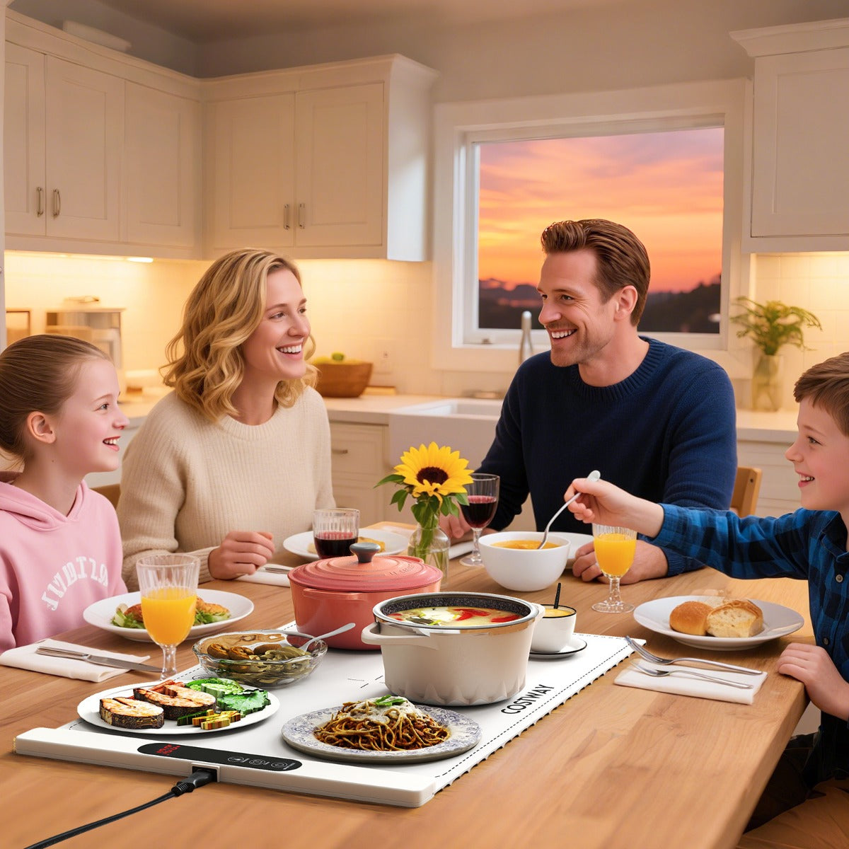 Tappetino riscaldante elettrico per alimenti tappetino in silicone arrotolabile-Tappetino riscaldante elettrico per alimenti per bambini Bianco