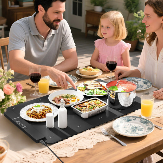 Tappetino scaldavivande elettrico in silicone con riscaldamento rapido-Tappetino scaldavivande elettrico su tutta la superficie Nero