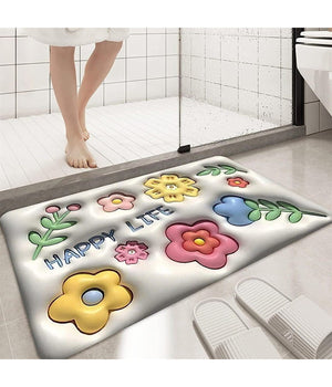 Tappeto 3d Bagno Antiscivolo Asciugatura Rapida Morbido Assorbente 38x58cm 87223         