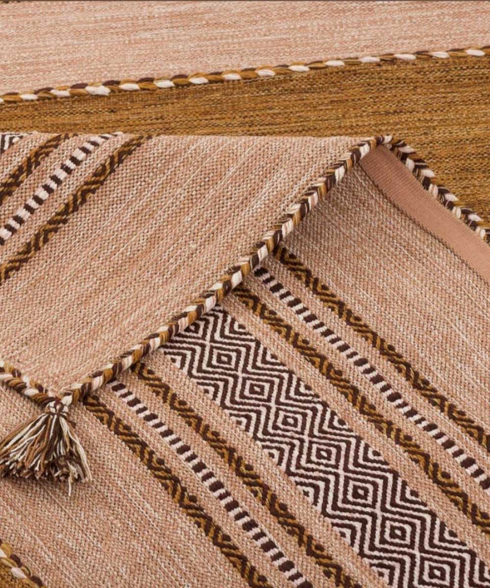 Tappeto ANTIQUE-KILIM cuoio tessuto a mano in cotone e ciniglia cm.120x180