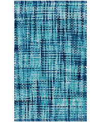 Parure tappeti bagno CRAZY BLU (1 pz cm.45x75 + 2 pz cm.40x45) in micorfibra misto cotone, morbidi antiscivolo lavabili in lavatrice, tappetini lavello sanitari