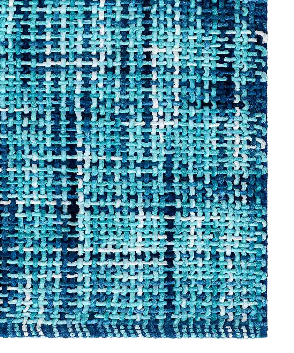 Parure tappeti bagno CRAZY BLU (1 pz cm.45x75 + 2 pz cm.40x45) in micorfibra misto cotone, morbidi antiscivolo lavabili in lavatrice, tappetini lavello sanitari