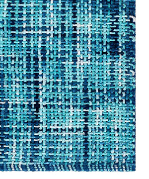 Parure tappeti bagno CRAZY BLU (1 pz cm.45x75 + 2 pz cm.40x45) in micorfibra misto cotone, morbidi antiscivolo lavabili in lavatrice, tappetini lavello sanitari