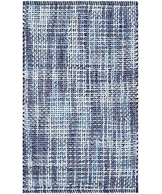 Parure tappeti bagno CRAZY AZZURRO (1 pz cm.45x75 + 2 pz cm.40x45) in micorfibra misto cotone, morbidi antiscivolo lavabili in lavatrice, tappetini lavello sanitari