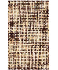 Parure tappeti bagno CRAZY MARRONE (1 pz cm.45x75 + 2 pz cm.40x45) in micorfibra misto cotone, morbidi antiscivolo lavabili in lavatrice, tappetini lavello sanitari