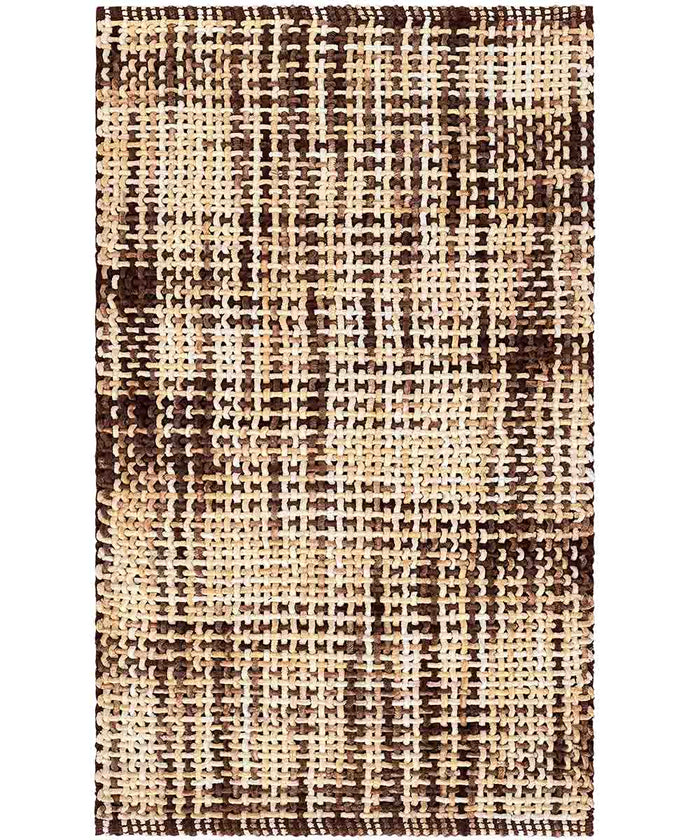Parure tappeti bagno CRAZY MARRONE (1 pz cm.45x75 + 2 pz cm.40x45) in micorfibra misto cotone, morbidi antiscivolo lavabili in lavatrice, tappetini lavello sanitari