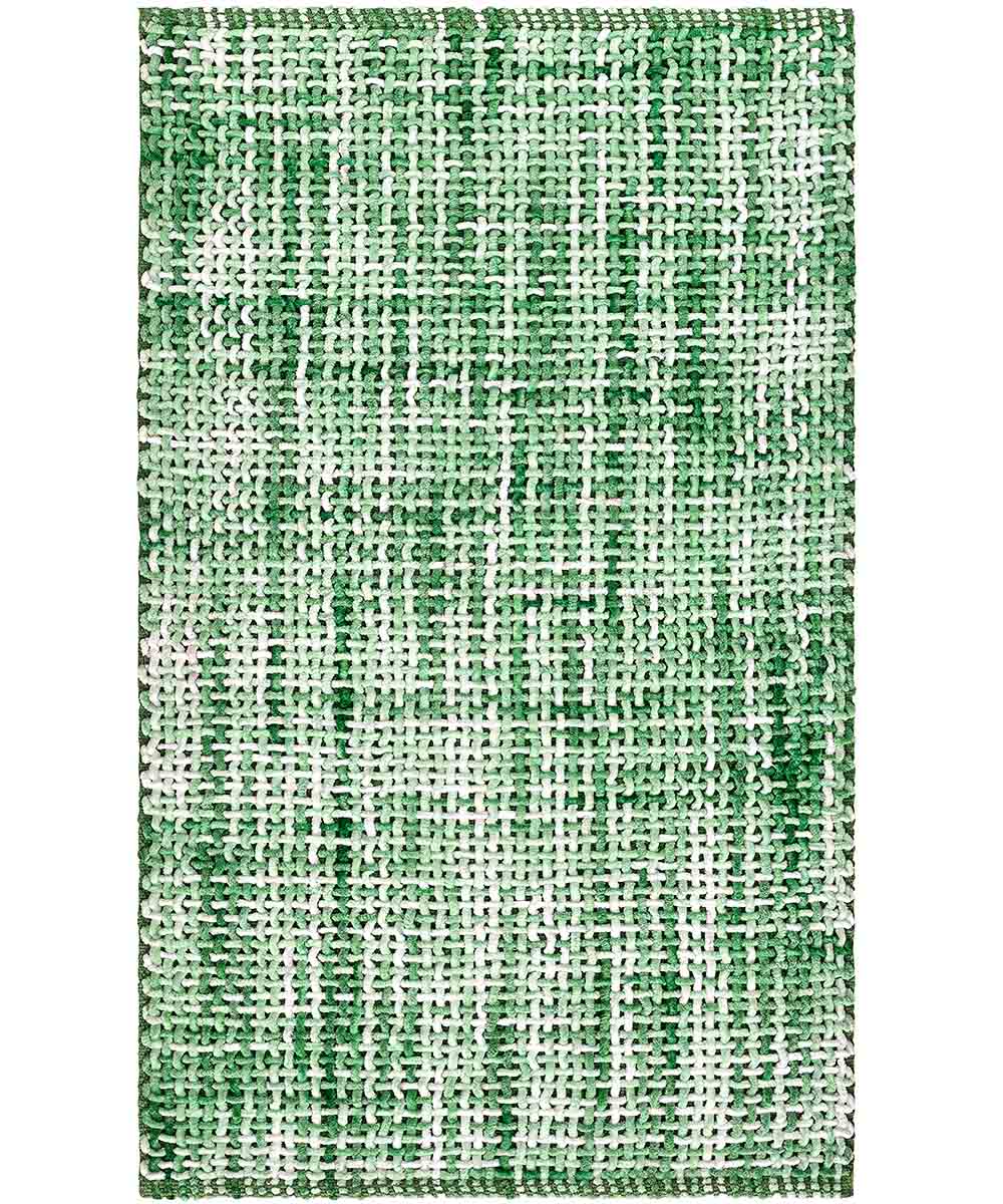 Parure tappeti bagno CRAZY VERDE (1 pz cm.45x75 + 2 pz cm.40x45) in micorfibra misto cotone, morbidi antiscivolo lavabili in lavatrice, tappetini lavello sanitari