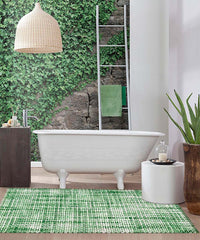 Parure tappeti bagno CRAZY VERDE (1 pz cm.45x75 + 2 pz cm.40x45) in micorfibra misto cotone, morbidi antiscivolo lavabili in lavatrice, tappetini lavello sanitari