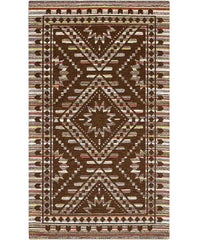 Tappeto Arredo KENYA MARRONE salotto soggiorno camera, disegno kilim etnico africano, multiuso lavabile antiscivolo cm.140x200