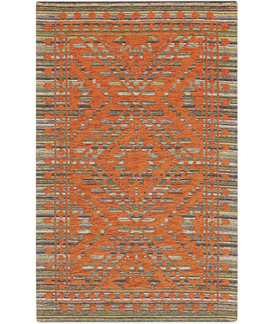 Tappeto Arredo KENYA ARANCIONE salotto soggiorno camera, disegno kilim etnico africano, multiuso lavabile antiscivolo cm.115x175