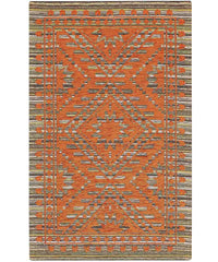 Tappeto Arredo KENYA ARANCIONE salotto soggiorno camera, disegno kilim etnico africano, multiuso lavabile antiscivolo cm.140x200