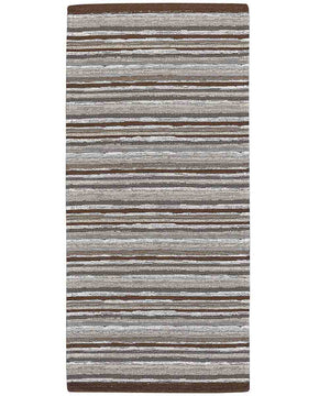 Tappeto passatoia moderno LAOS MARRONE disegno a righe multicolore, tappetino bagno ingresso multiuso lavabile antiscivolo cm.55x80