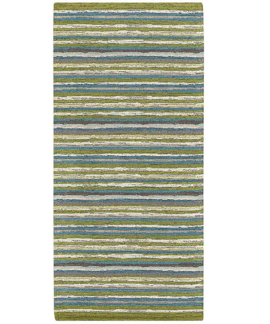 Tappeto passatoia moderno LAOS VERDE disegno a righe multicolore, arredo cucina corridoio multiuso lavabile antiscivolo cm.55x280
