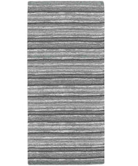 Tappeto passatoia moderno LAOS GRIGIO disegno a righe multicolore, tappetino bagno ingresso multiuso lavabile antiscivolo cm.55x80