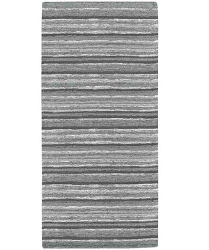 Tappeto passatoia moderno LAOS GRIGIO disegno a righe multicolore, tappetino bagno ingresso multiuso lavabile antiscivolo cm.55x80