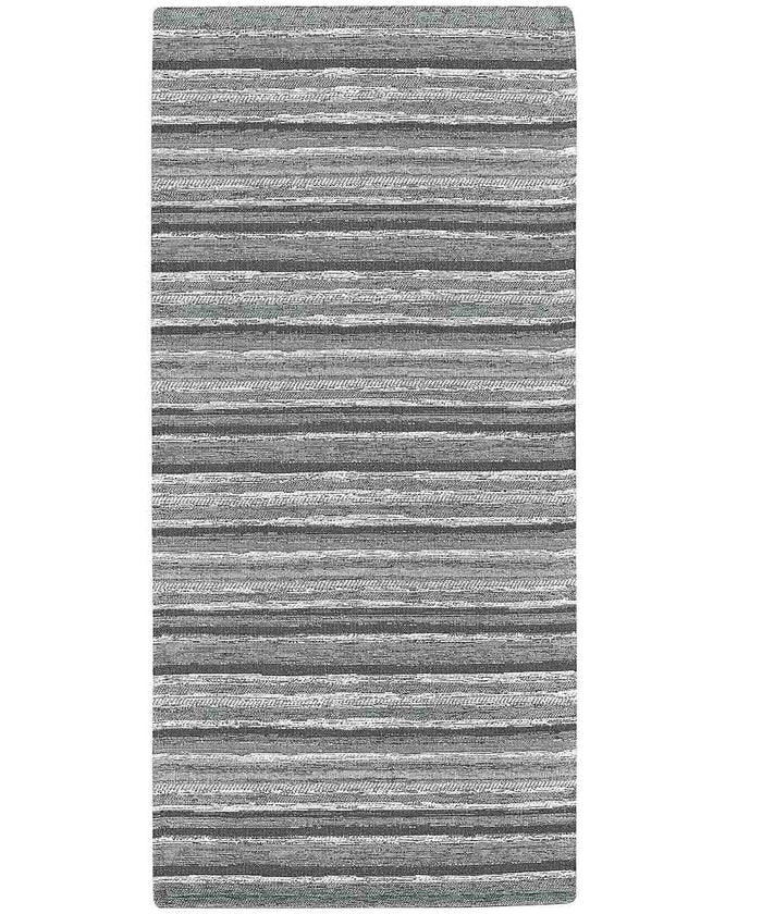Tappeto passatoia moderno LAOS GRIGIO disegno a righe multicolore, tappetino bagno ingresso multiuso lavabile antiscivolo cm.55x80