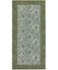 Tappeto passatoia moderno MALESIA VERDE disegno giungla tropicale natura foglie felci, arredo cucina corridoio multiuso lavabile antiscivolo cm.55x190