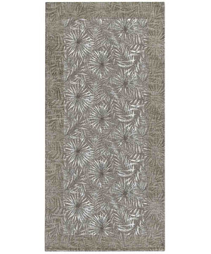 Tappeto passatoia moderno MALESIA FANGO disegno giungla tropicale natura foglie felci, arredo cucina corridoio multiuso lavabile antiscivolo cm.55x140