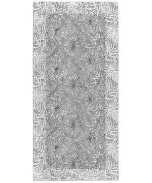 Tappeto passatoia moderno MALESIA GRIGIO PERLA disegno giungla tropicale natura foglie felci, arredo cucina corridoio multiuso lavabile antiscivolo cm.55x140