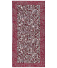 Tappeto passatoia moderno MALESIA VIOLA disegno giungla tropicale natura foglie felci, arredo cucina corridoio multiuso lavabile antiscivolo cm.55x140