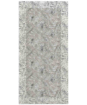 Tappeto passatoia moderno MALESIA SABBIA disegno giungla tropicale natura foglie felci, arredo cucina corridoio multiuso lavabile antiscivolo cm.55x115